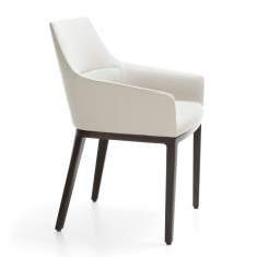 Stuhl weiss Besucherstuhl Lounge Sessel Holzfüsse Loungesessel profim, Chic