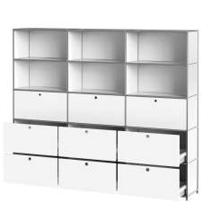 Systemmöbel Regal Stahl Regale weiss Büro Schrankwand System4 Regal Apollon