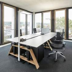 Bürotisch Büro Schreibtisch Team-Tisch höhenverstellbar Westermann Höhenverstellbarer Doppelarbeitsplatz - motu Double Bench A Plus