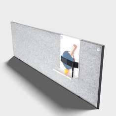 Tischtrennwand akustik Schreibtischaufsatz grau Schreibtischtafel Westermann motu Utensilien-Tafel