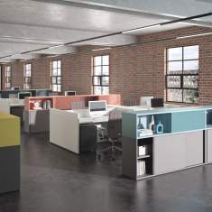 Schreibtisch Großraumbüro Arbeitsplatz abgeschirmt moderne Arbeitstisch Büromöbel, werner works, basic C Arbeitsplätze