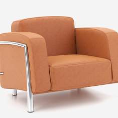 Ledersessel orange Büro Loungemöbel Nowy Styl Classic Sessel