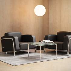 Ledersessel schwarz Büro Loungemöbel Nowy Styl Classic Sessel