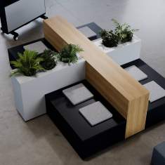 Sitzmodulen Holz modulare Sitzelemente Lounge Island Connection Islands