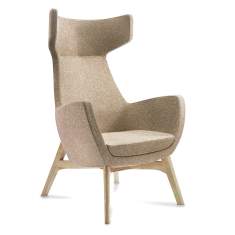 Loungesessel beige Sessel Holz Lounge Sitzmöbel Connection Mae