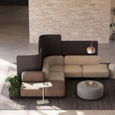 Lounge SItzmoebel beige Loungesofa modular Sofa Coalesse Ensemble Lounge System