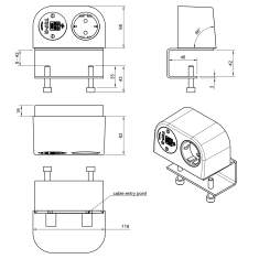 technisches Bild Dataflex 25.203 Power Phase Schuko USB AC 25W - 203