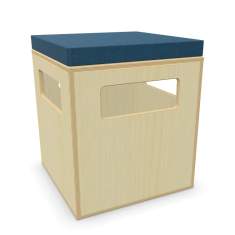 Polsterhocker Holz Hocker stapelbar Leuwico Multibox