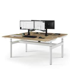 Höhenverstellbarer Schreibtisch elektrisch ergonomische Schreibtische Büro Doppelarbeitsplatz Assmann Büromöbel Tensos Compact