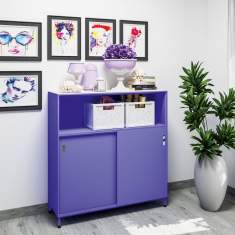 Büroschrank Schiebetürschrank Büroschränke Büromöbel Schiebetürschränke violett Mauser xitan.s Schiebetüren- & Querrollladenschrank