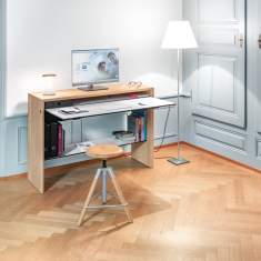 Schreibtisch Home Office Holz Tisch Massivholz Tisch mit klappbare Arbeitsfläche Girsberger La Punt Tisch