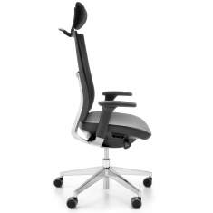 Ergonomischer Bürostuhl mit Kopfstütze schwarz, profim, Violle