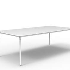 Konferenztisch weiss Konferenztische Aluminium Tisch Büro Offecct Phoenix Table
abgerundete Tischplatte