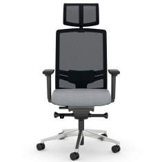 Bürostuhl grau Drehstühle ergonomischer Bürodrehstuhl exklusiv, viasit, F1 Move Net