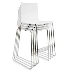 Barstuhl weiss Barhocker stapelbar KIM Stahlmöbel Slim Stool