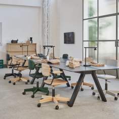 Designer Bürostuhl Holz Jubiläumsstuhl Drehstuhl Büro Drehstühle Home Office Stuhl Giroflex 150