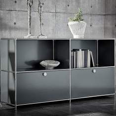 Büro grau Schränke modular Schrank System4, Sideboard Hercules